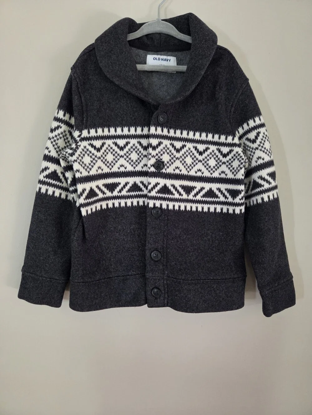 Old Navy Boys Fair Isle Button Front Cardigan Sweater
